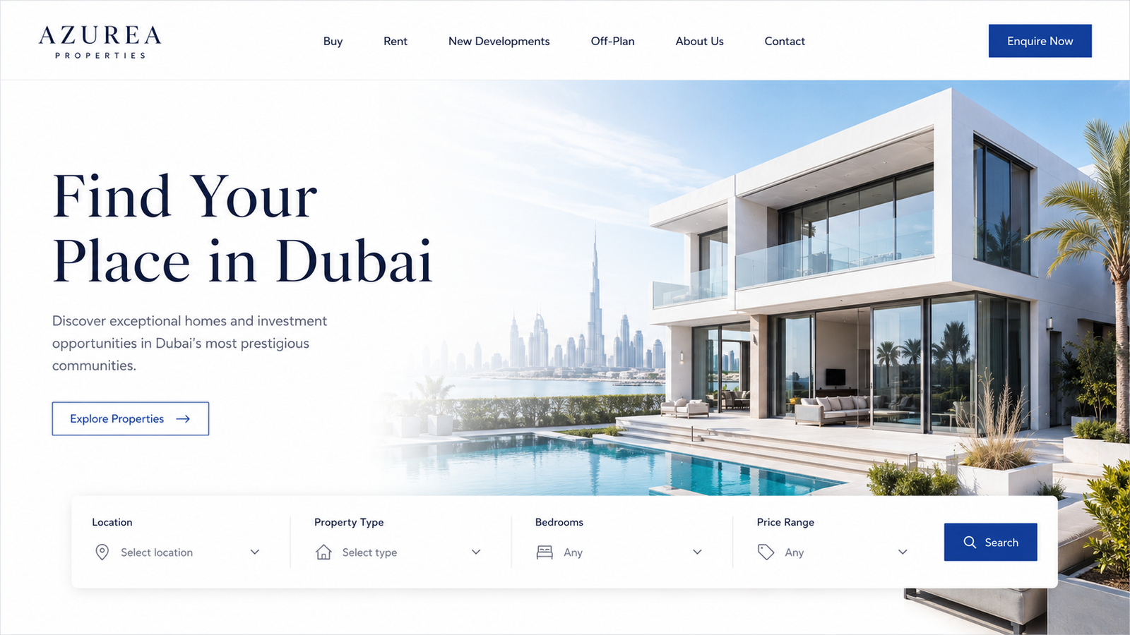 Professional real estate website design Dubai