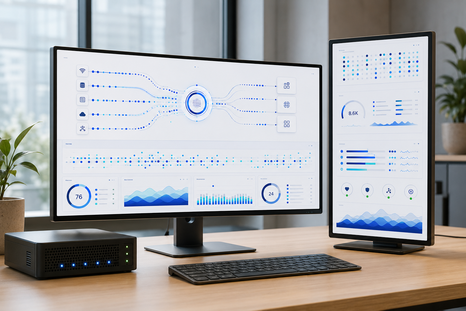 Real-time data processing system monitoring live business information and performance