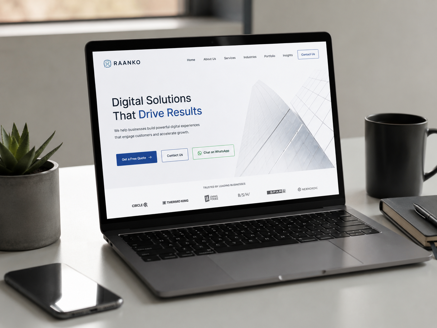 User-friendly calls to action displayed on a modern business website for Dubai companies