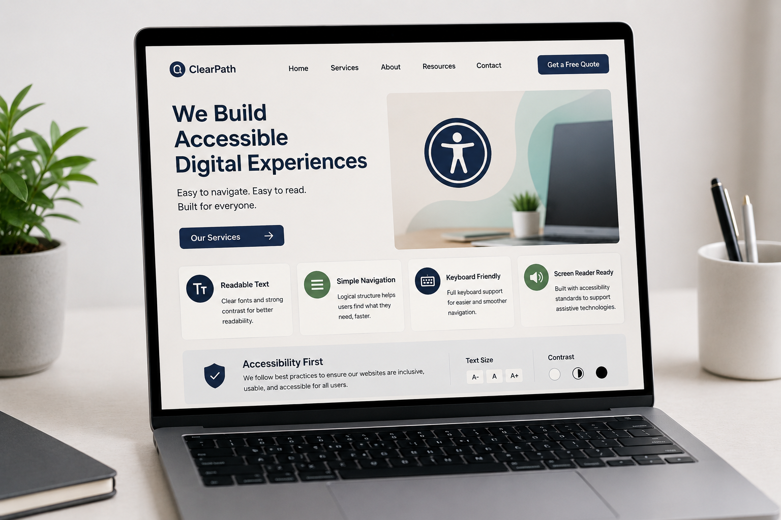 Accessible and easy-to-use web design displayed on a modern laptop for Dubai businesses