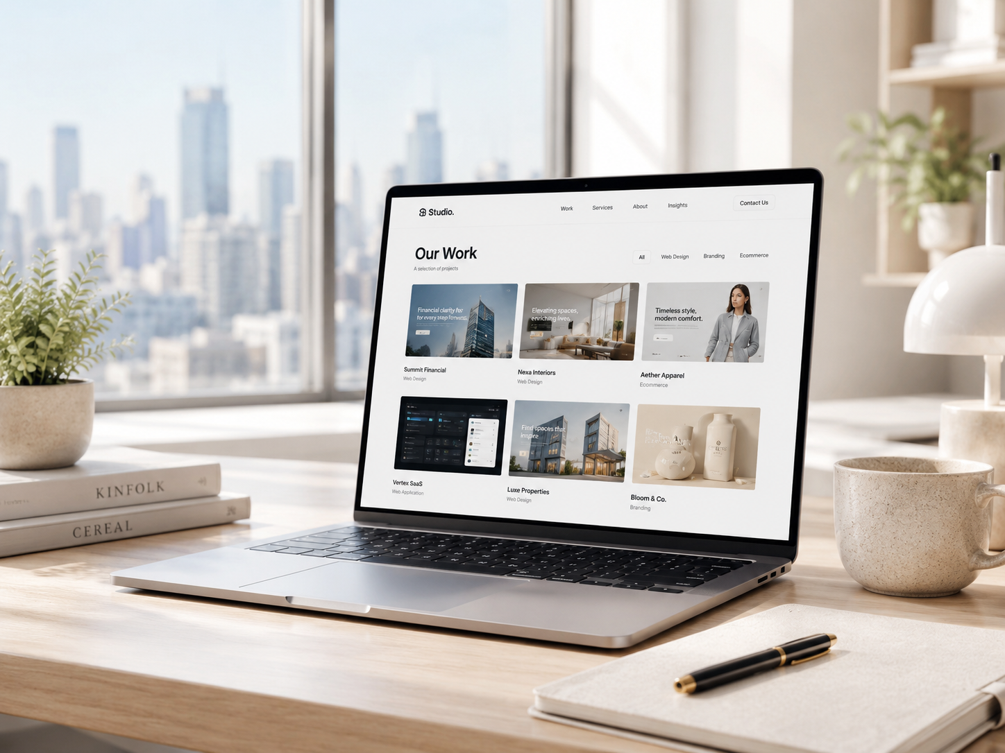 Professional website portfolio displayed on a laptop for choosing a web design company in Dubai