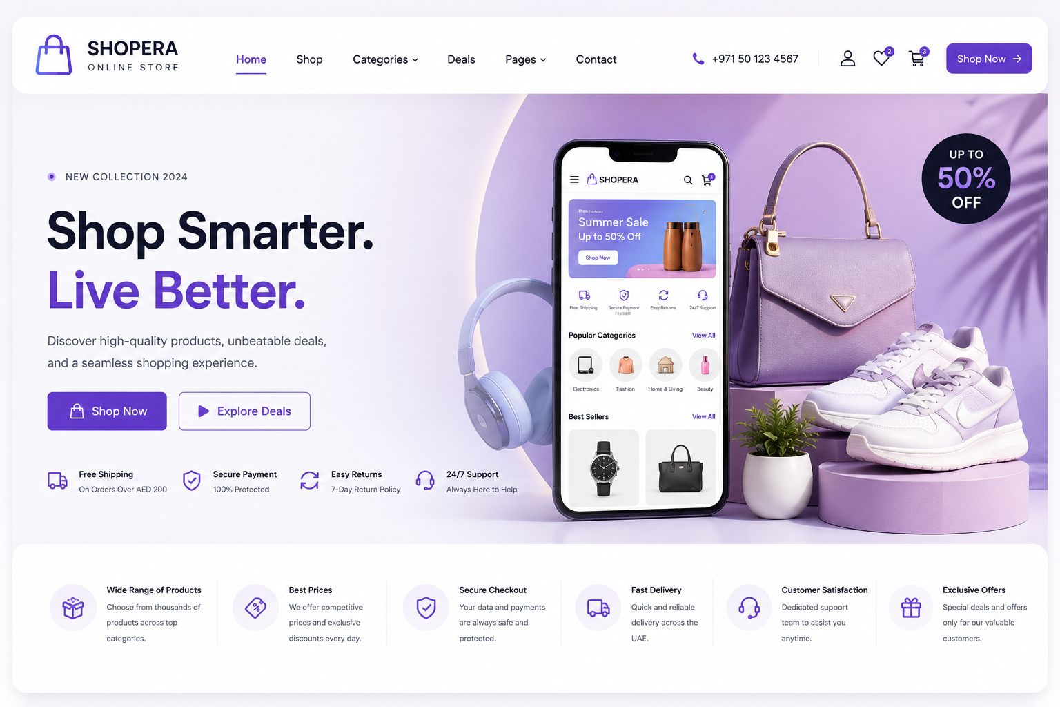 Ecommerce website development UAE online store with secure checkout and mobile shopping