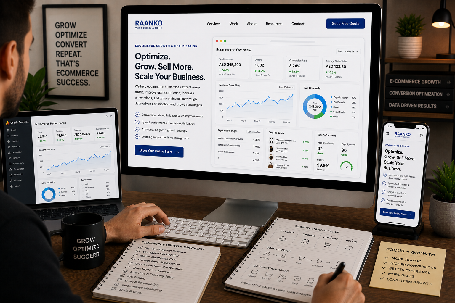 Ecommerce website Dubai growth optimization conversion strategy and online store performance by Raanko