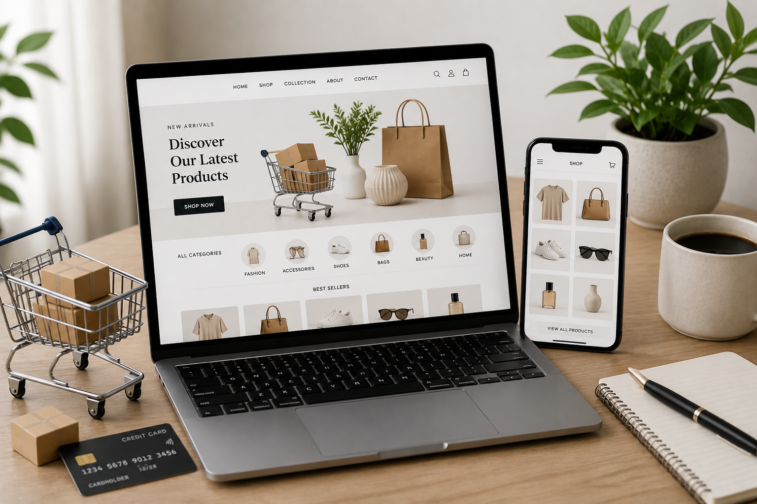 Professional online store development project with ecommerce product catalog responsive design and mobile shopping by Raanko