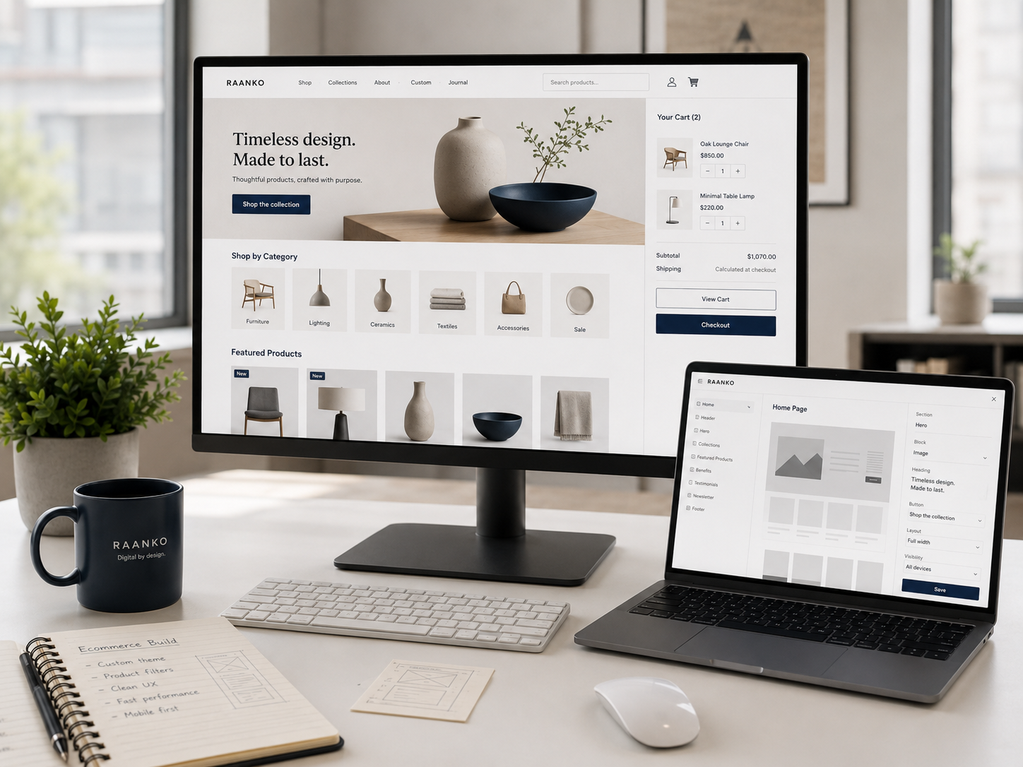 Custom ecommerce website Dubai development and professional online store solutions by Raanko