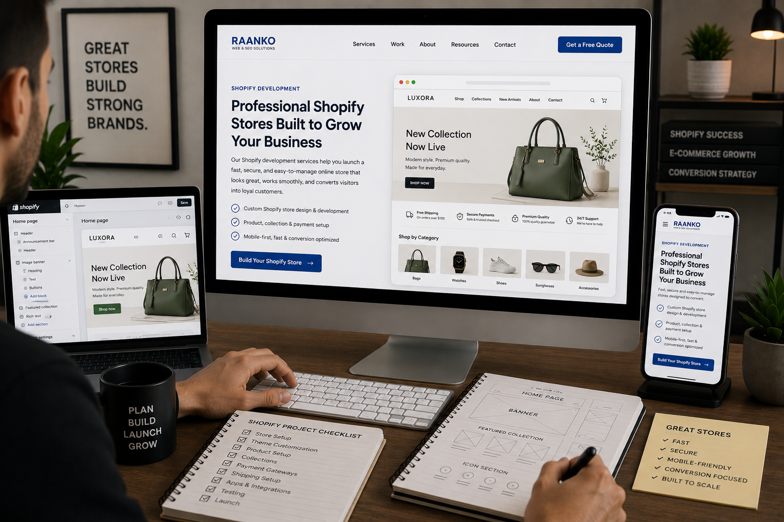 Shopify Dubai development services and professional Shopify online store design by Raanko