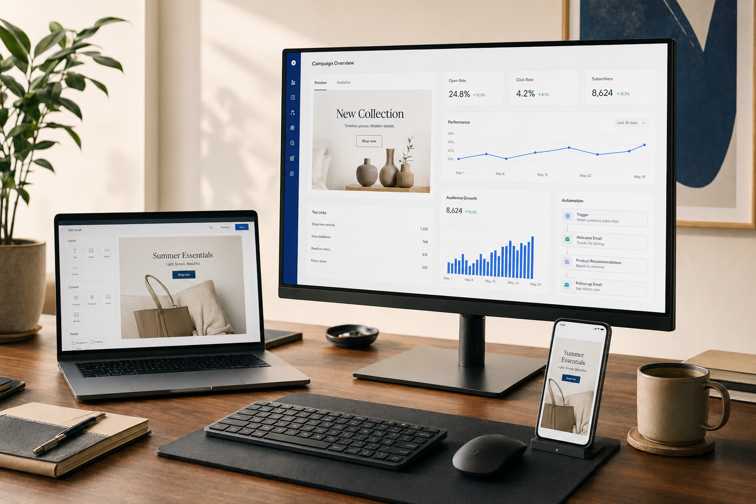 Email marketing Dubai campaign dashboard showing newsletter marketing analytics and marketing automation