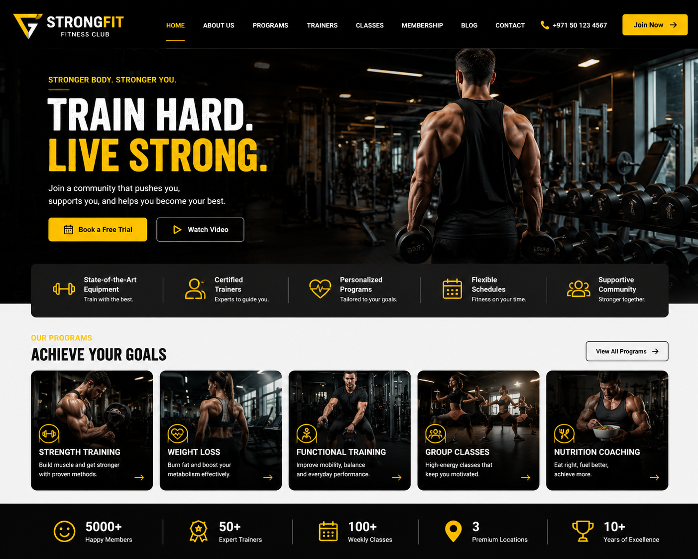 Gym website design Dubai with memberships class schedules trainers and local SEO