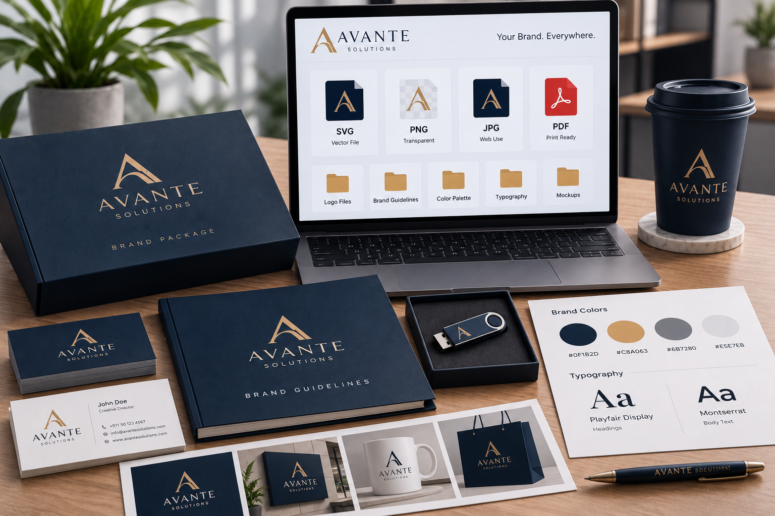 Final logo and brand identity files prepared for professional business use