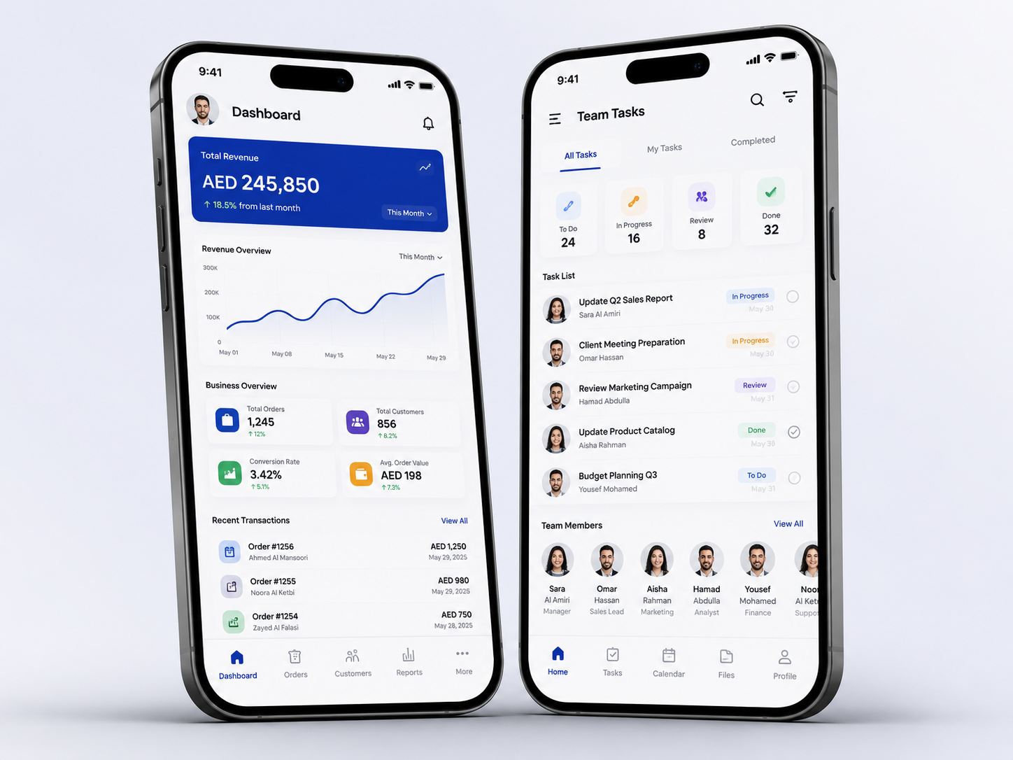Business Mobile App Development Dubai Project Business mobile app development Dubai project with management dashboard and team task features