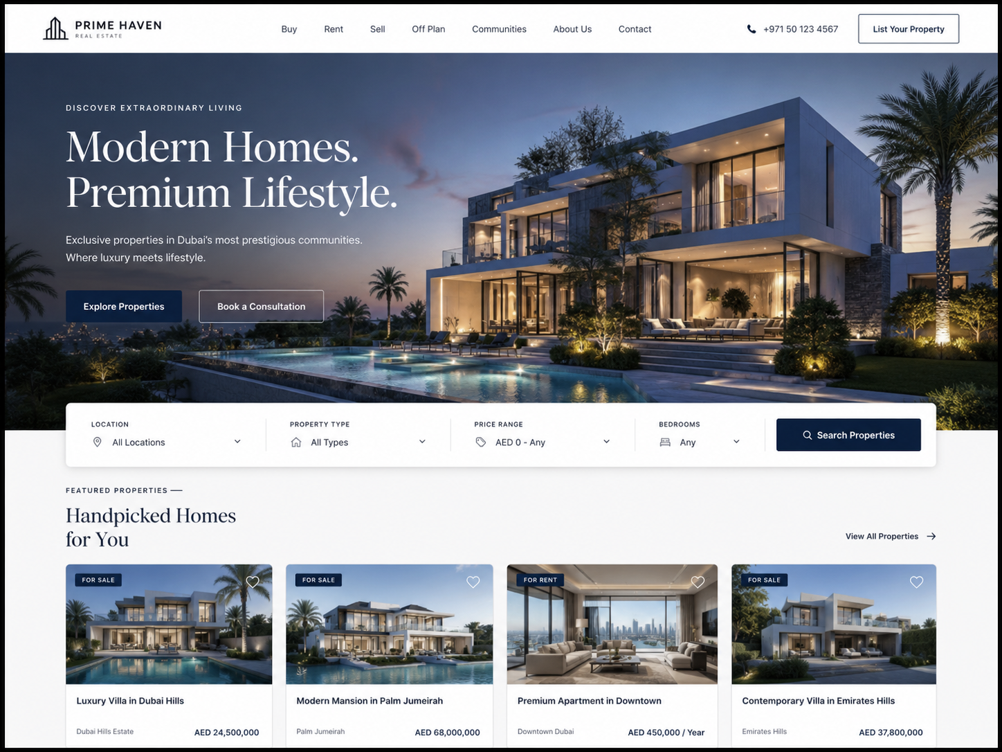 Professional real estate web design Dubai website for property listings and lead generation