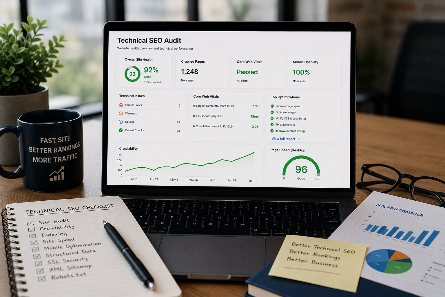 Technical SEO services Dubai improving crawlability indexing website speed Core Web Vitals and search visibility