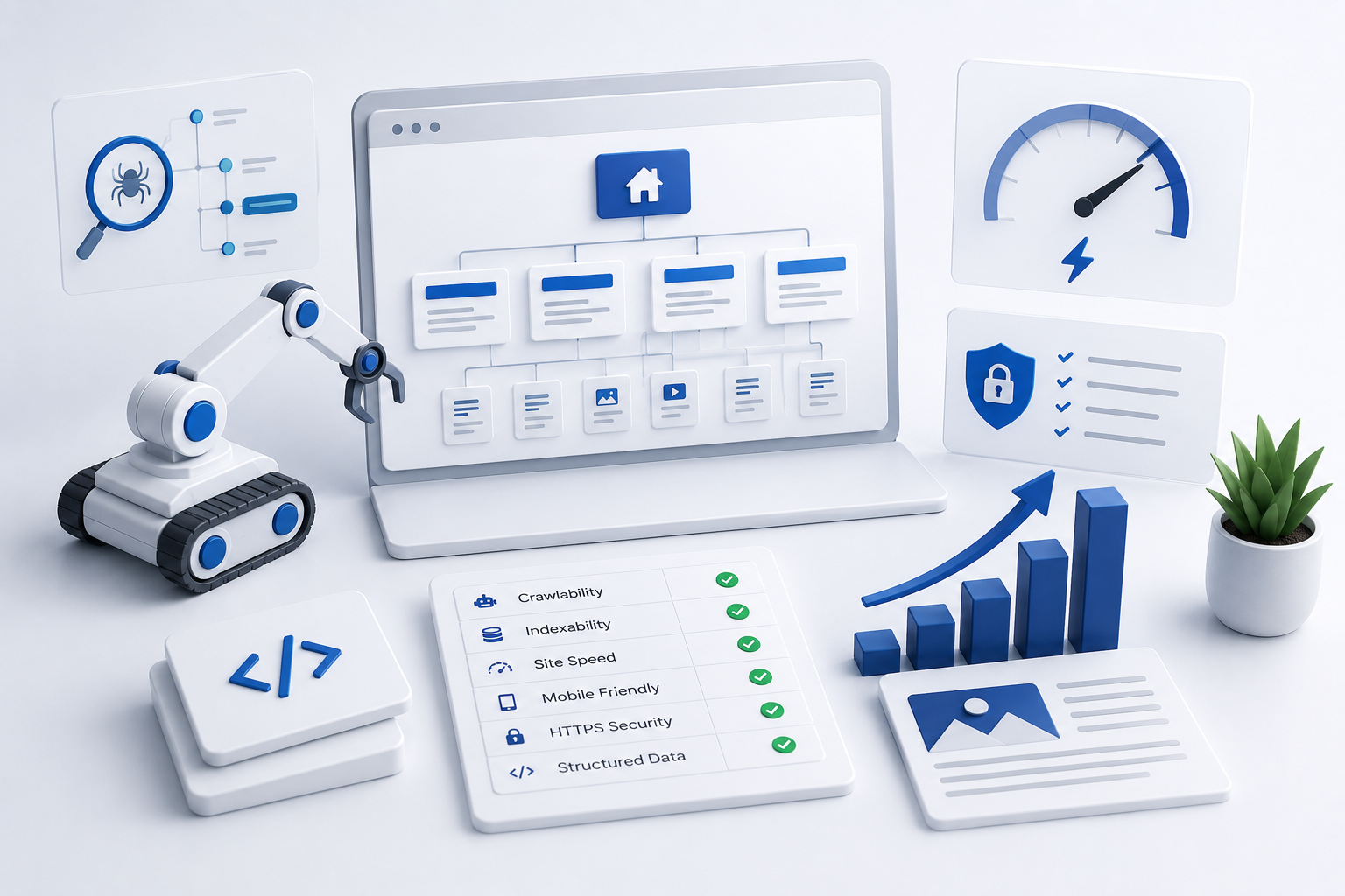 Technical SEO services Dubai for website crawlability indexing speed structured data and content growth