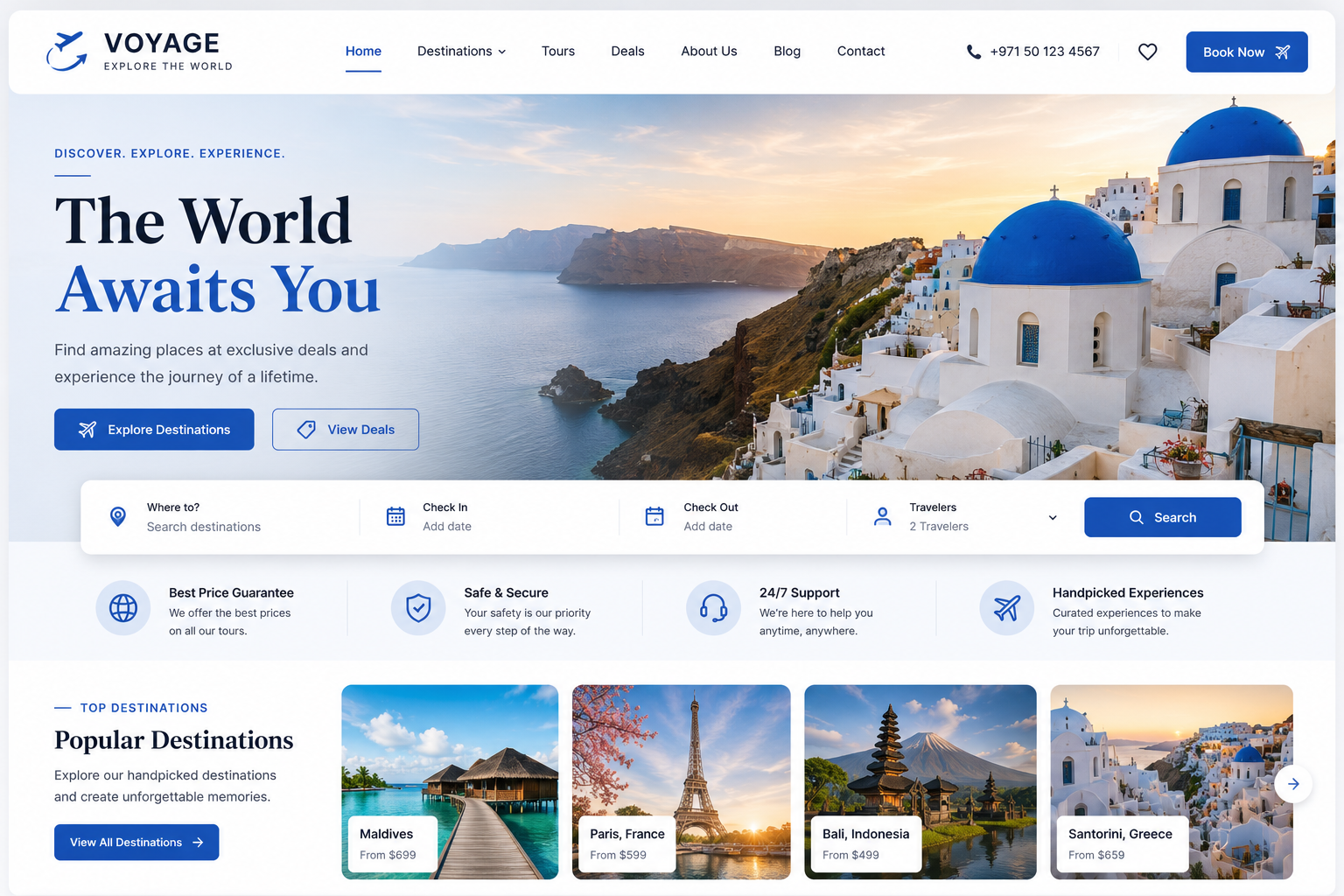 Travel website design Dubai with tour packages destination pages and booking enquiries