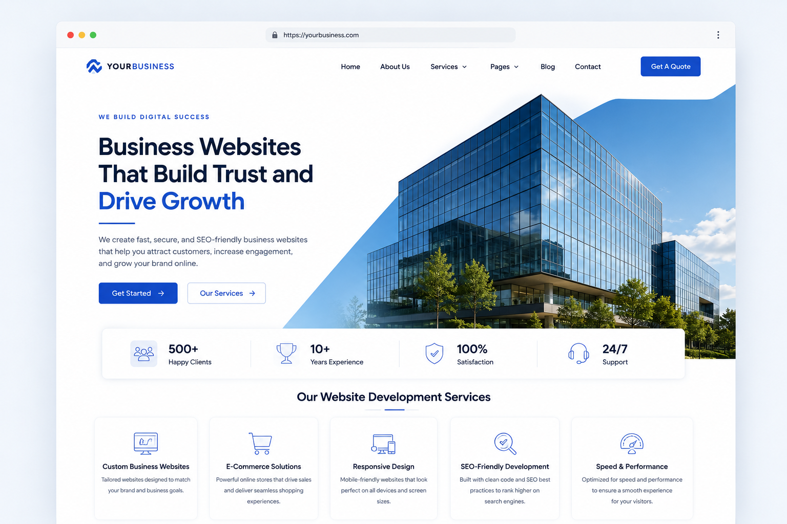 Professional web development Dubai business website with responsive design and SEO friendly structure