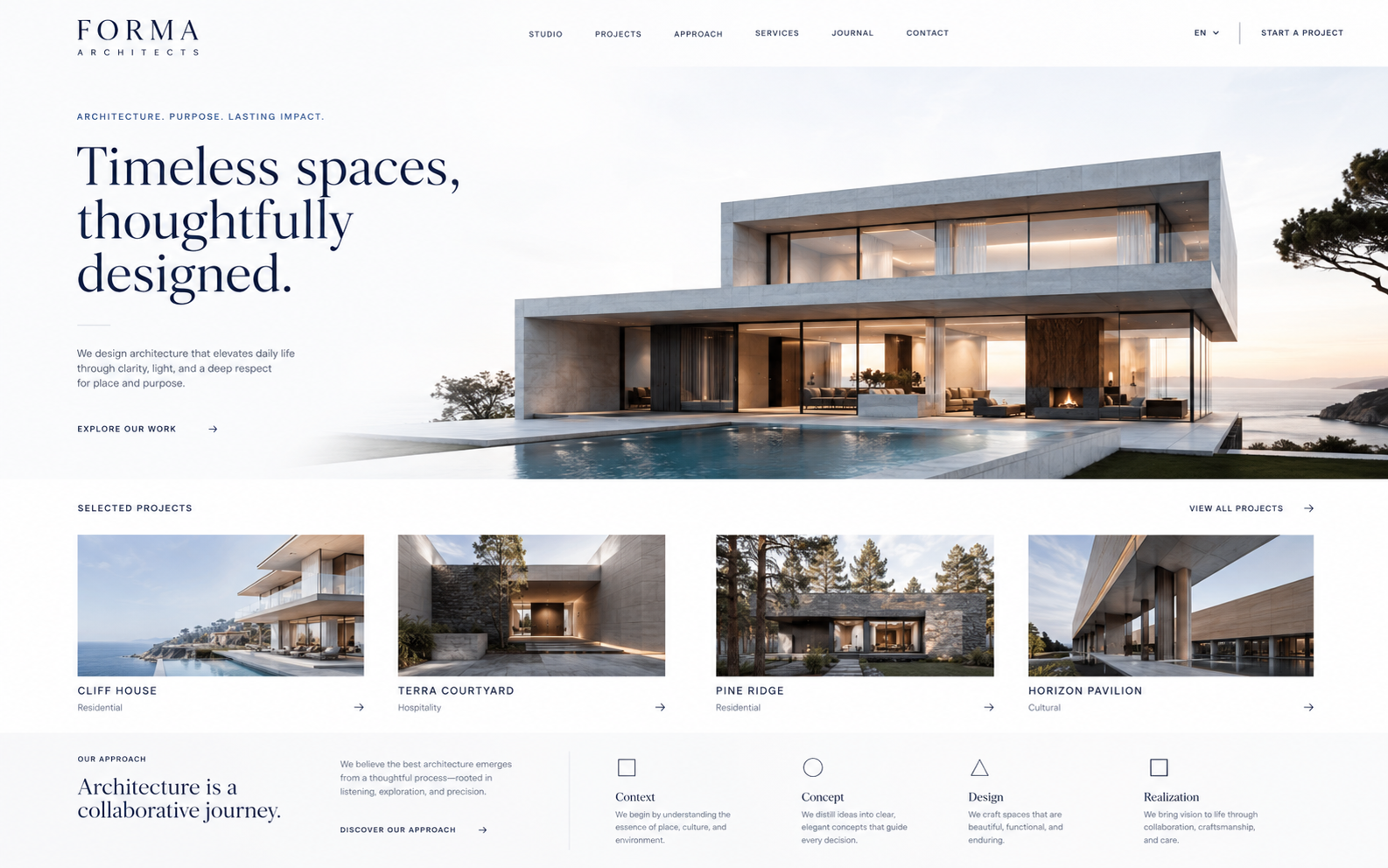 Premium architecture firm website design project by Raanko web design agency Dubai