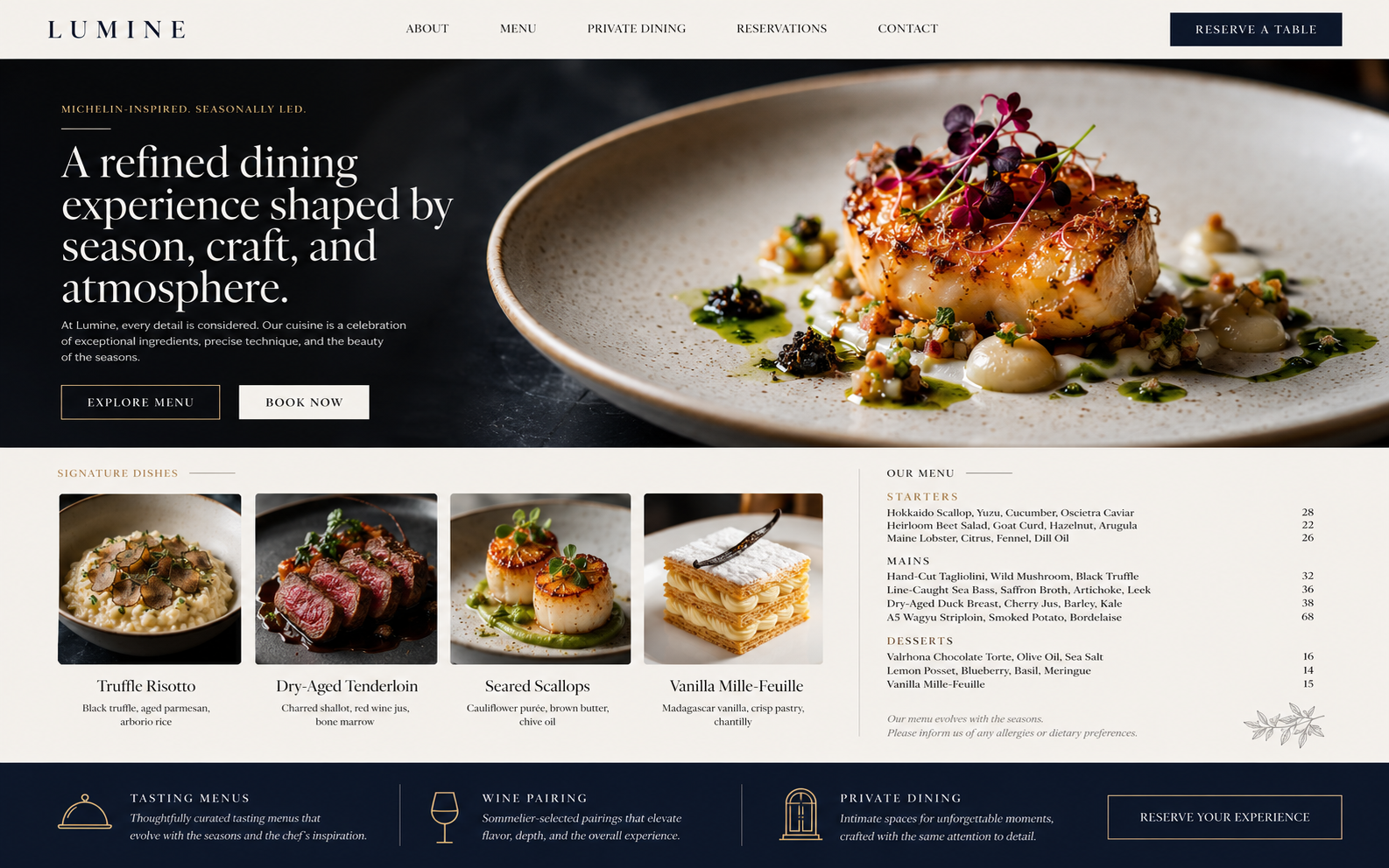 Luxury restaurant website design project by Raanko web design agency Dubai